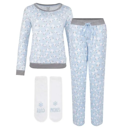 Butter Soft Long Sleeve Pajama Set with Matching Socks