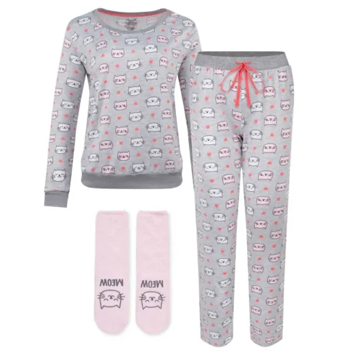 Butter Soft Long Sleeve Pajama Set with Matching Socks