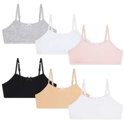 Cotton Spandex Training Bras - 6 Pack