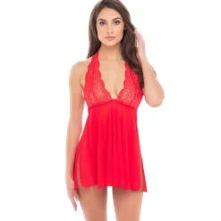 Dolled Up Halter 2 Piece Chemise Set