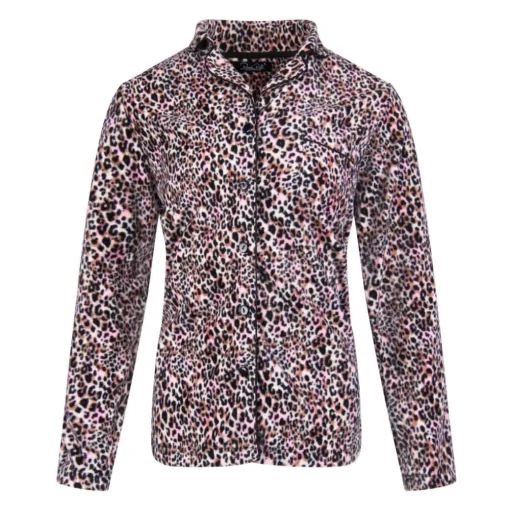 Microfleece Button-Up Pajama Gift Set with Notch Collar