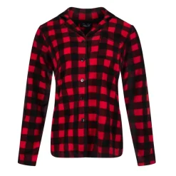 Microfleece Button-Up Pajama Gift Set with Notch Collar