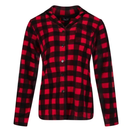 Microfleece Button-Up Pajama Gift Set with Notch Collar