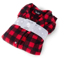 Microfleece Button-Up Pajama Gift Set with Notch Collar