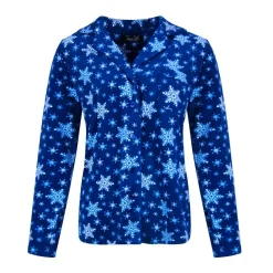 Microfleece Button-Up Pajama Gift Set with Notch Collar