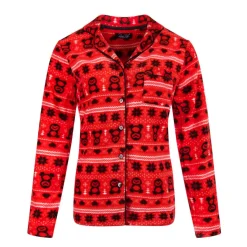 Microfleece Button-Up Pajama Gift Set with Notch Collar
