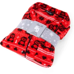 Microfleece Button-Up Pajama Gift Set with Notch Collar