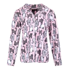Microfleece Button-Up Pajama Gift Set with Notch Collar