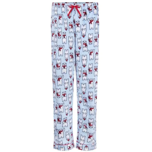 Microfleece Button-Up Pajama Gift Set with Notch Collar