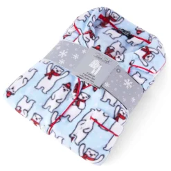 Microfleece Button-Up Pajama Gift Set with Notch Collar