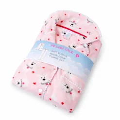 Microfleece Button-Up Pajama Gift Set with Notch Collar