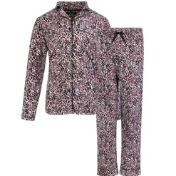 Microfleece Button-Up Pajama Gift Set with Notch Collar