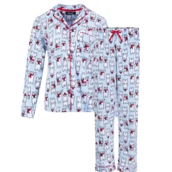 Microfleece Button-Up Pajama Gift Set with Notch Collar
