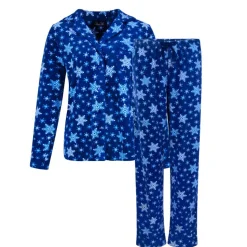Microfleece Button-Up Pajama Gift Set with Notch Collar