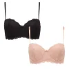2 Pack Convertible Strapless Lace Light Push Up Bra
