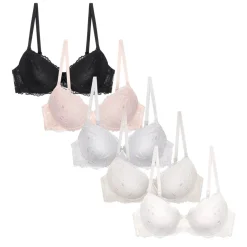 5 Pack Full Cup Lace Push Up Bras