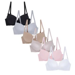 6 Pack Light Push Up Balconette Bras