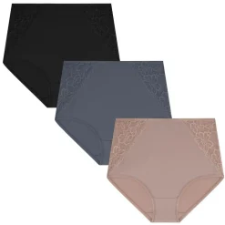 3 Pack Shaping Lace Accented Briefs