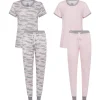 2 Pack Short Sleeve Lightweight Hacci Jogger Set