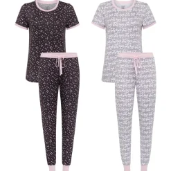 2 Pack Short Sleeve Lightweight Hacci Jogger Set