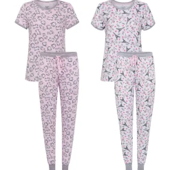 2 Pack Short Sleeve Lightweight Hacci Jogger Set