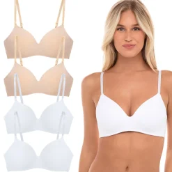4 Pack Soft Foam Wireless T-Shirt Bra