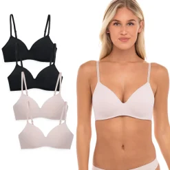 4 Pack Soft Foam Wireless T-Shirt Bra