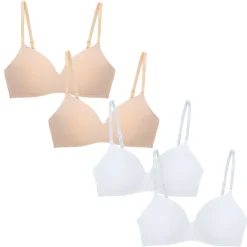4 Pack Soft Foam Wireless T-Shirt Bra