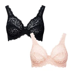 2 Pack Stretch Lace Unpadded Bras