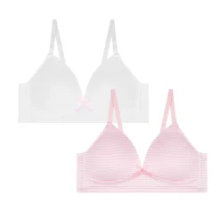 2 Pack Wireless Lightly Padded Bras With Bow