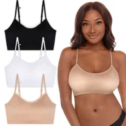 Wireless Sports Bras with Removable Pads - 3 Pack
