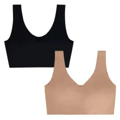 Wireless Sports Bras with Removable Pads and Extra Back Support - 2 Pack